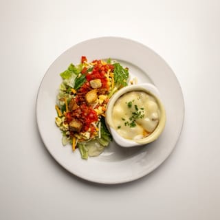 Soup & Salad with French Onion Au-Gratin soup